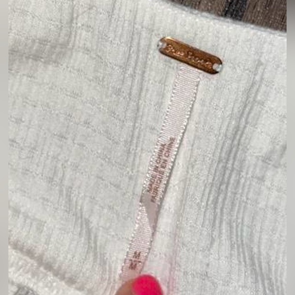 Free People White Plunging tank top with adjustable tie front - Picture 4 of 5